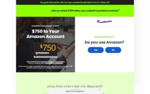 Detail of Product Reviewer Amazon Bonus $750